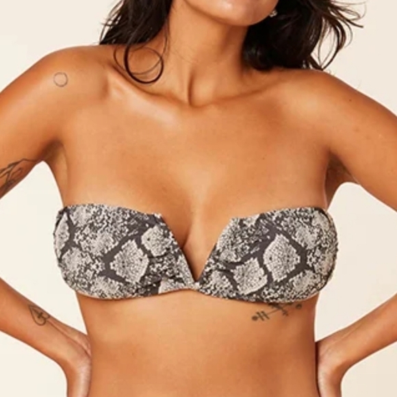 Andie Swim Snake Bandeau Padded Scala bikini top size XL NWT - Picture 1 of 9